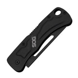 SOG Centi II Folding Knife - 2.1 Inch Straight Edge, Straight Back - Hardcased Black Finish - Black Stainless Steel Handle - Blister Pack (SOG-CE1012-CP)