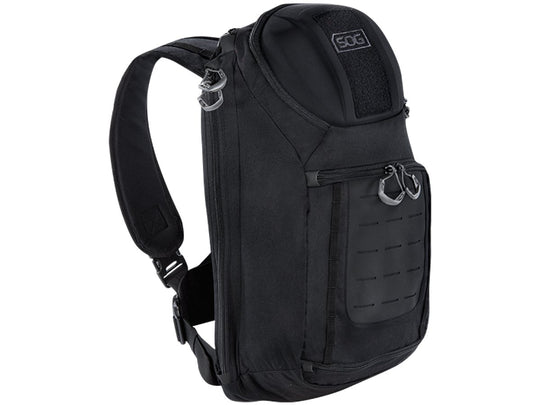 SOG Evac Sling 18L CP1001 One Strap Sling Pack Backpack with Laptop Pocket, MOLLE Front Patch - Black or Grey