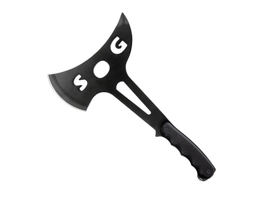 SOG Battle Axe - 3.75-inch Straight Edge - Black Finish - Black Handle - Nylon Sheath - Clam Pack (F02T-N)