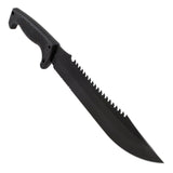 SOG Jungle Primitive Fixed Blade Knife - 9.5-inch Partially Serrated, Clip Point - Hardcased Black Finish - Black Handle - Nylon Sheath - Clam Pack (F03TN-CP)