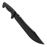 SOG Jungle Primitive Fixed Blade Knife - 9.5-inch Partially Serrated, Clip Point - Hardcased Black Finish - Black Handle - Nylon Sheath - Clam Pack (F03TN-CP)
