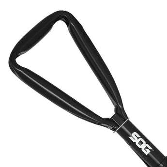 SOG Entrenching Tool / Shovel - Black Powder Coated Finish - Black Folding Handle - Nylon Sheath - Boxed (F08-N)