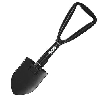 SOG Entrenching Tool / Shovel - Black Powder Coated Finish - Black Folding Handle - Nylon Sheath - Boxed (F08-N)