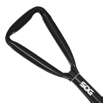 SOG Entrenching Tool / Shovel - Black Powder Coated Finish - Black Folding Handle - Nylon Sheath - Boxed (F08-N)