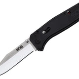 SOG Flare Assisted Folding Knife - 3.5 Inch Straight Edge - Clip Point - Satin Finish - Black - Blister Pack (FLA1001-CP)