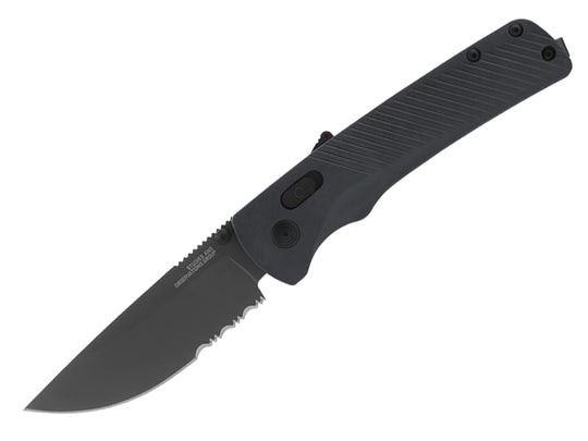 SOG Flash AT-XR Mk3 Partially Serrated Folding Knife - 3.45 Inch Blade, Straight Back - Presentation Box - Urban Grey