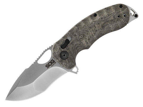 SOG Kiku XR Folding Knife - 3 Inch Blade, Tanto, Straight Edge - Satin or Black Finish