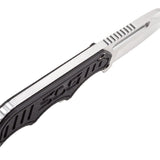 SOG Instinct Fixed Blade Knife - 2.3-inch Straight Edge, Clip Point - Satin Polished - Black G10 Handle - Hard Nylon Sheath - Clam Pack (NB1012-CP)