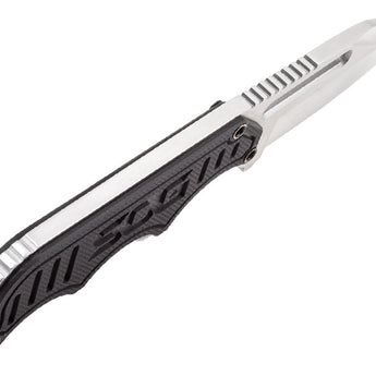 SOG Instinct Fixed Blade Knife - 2.3-inch Straight Edge, Clip Point - Satin Polished - Black G10 Handle - Hard Nylon Sheath - Clam Pack (NB1012-CP)