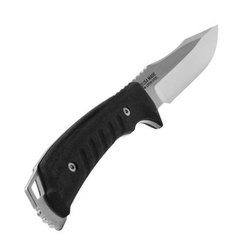 SOG Pillar Fixed Blade Knife - 5 Inch Straight Edge - Clip Point - USA MADE - Box - Stone Wash - Black