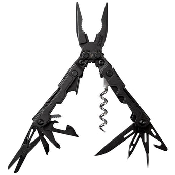 SOG PowerLitre Multi-Tool - Stainless Steel - Stonewash or Black Finish - 17 Total Tools - Blister Pack (PL1001-CP, PL1002-CP)