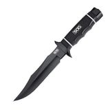 SOG Tech Bowie Fixed Black Knife - 6.4-inch Straight Edge, Clip Point - Black TiNi - Black Handle - Boxed (S10B-K)