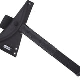 SOG Survival Hawk Axe - 3-inch Straight Edge - Hardcased Black Finish - Black Handle - Nylon Sheath - Clam Pack (SK1001-CP)
