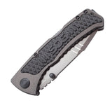 SOG SideSwipe Folding Knife - 3.4-inch Straight Edge, Clip Point - Bead Blasted - Grey Handle - Clam Pack (SW1011-CP)