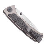 SOG SideSwipe Folding Knife - 3.4-inch Straight Edge, Clip Point - Bead Blasted - Grey Handle - Clam Pack (SW1011-CP)