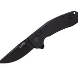 SOG SOG-TAC XR Folding Knife - 3.4 Inch Clip Point Blade - Blackout or OD Green - Peg Box
