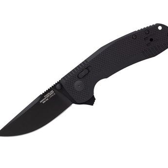 SOG SOG-TAC XR Folding Knife - 3.4 Inch Clip Point Blade - Blackout or OD Green - Peg Box
