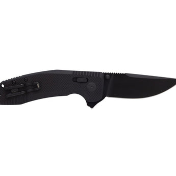 SOG SOG-TAC XR Folding Knife - 3.4 Inch Clip Point Blade - Blackout or OD Green - Peg Box