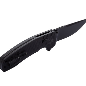 SOG SOG-TAC XR Folding Knife - 3.4 Inch Clip Point Blade - Blackout or OD Green - Peg Box