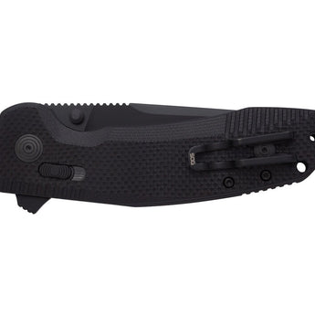 SOG SOG-TAC XR Folding Knife - 3.4 Inch Clip Point Blade - Blackout or OD Green - Peg Box