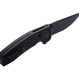 SOG SOG-TAC XR Partially Serrated Folding Knife - Peg Box - Blackout