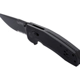 SOG SOG-TAC XR Partially Serrated Folding Knife - Peg Box - Blackout