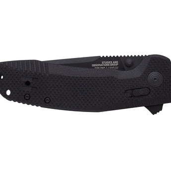 SOG SOG-TAC XR Partially Serrated Folding Knife - Peg Box - Blackout