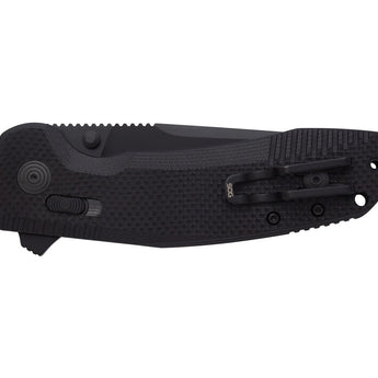 SOG SOG-TAC XR Partially Serrated Folding Knife - Peg Box - Blackout