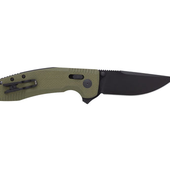 SOG SOG-TAC XR Folding Knife - 3.4 Inch Clip Point Blade - Blackout or OD Green - Peg Box