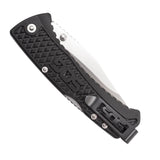 SOG Traction Folding Knife - 3.5-inch Straight Edge, Clip Point - Satin Finish - Black Handle - Clam Pack (TD1011-CP)