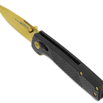 SOG Terminus XR LTE Folding Knife - 2.95 Inch Blade, Clip Point, Straight Edge - Carbon and Graphite or Carbon and Gold