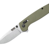 SOG Terminus XR G10 - 2.95 Inch Stonewashed Clip Point Blade - OD Green or Crimson - Clam or Box Packaging