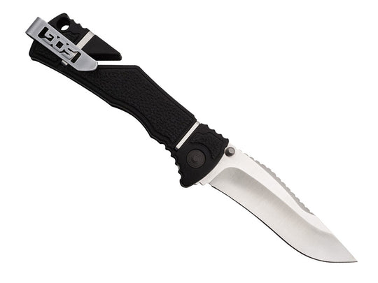 Trident Elite Folding Knife - 3.7 inch Straight Edge, Clip Point - Satin - Clam Package