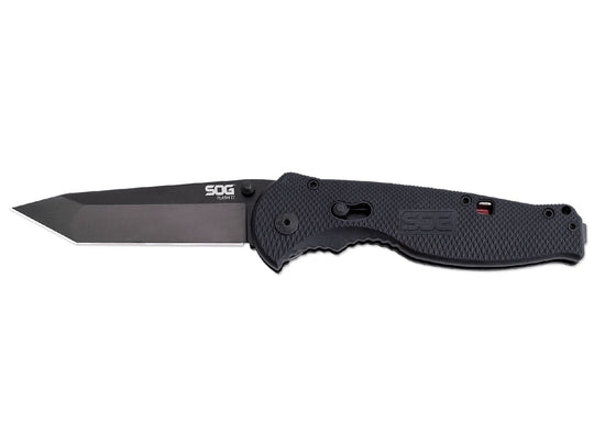 Flash II Folding Knife - 3.5 Inch Straight Edge, Tanto, Black TiNi - Boxed
