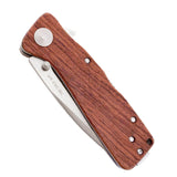 SOG Twitch XL Folding Knife - 3.25 Inch Straight Edge, Drop Point, Satin Finish - Wood Handle - Clam Packaging