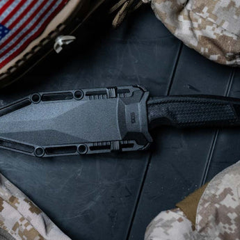 SOG Recondo FX Fixed Blade Knife - 4.6-inch Partially Serrated, Clip Point - Presentation Box - Black or FDE Colors