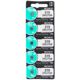 MuRata SR527SW 319 22.5mAh 1.55V Silver Oxide Watch Battery - 1 Piece Tear Strip, Sold Individually