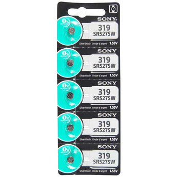 MuRata SR527SW 319 22.5mAh 1.55V Silver Oxide Watch Battery - 1 Piece Tear Strip, Sold Individually