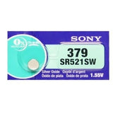 MuRata SR521SW 379 16mAh 1.55V Silver Oxide Button Cell Battery - 1 Piece Tear Strip, Sold Individually