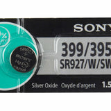 MuRata SR927W 399 52mAh 1.55V Silver Oxide Watch Battery - 1 Piece Tear Strip