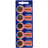MuRata CR1632 140mAh 3V Lithium (LiMnO2) Coin Cell Watch Battery - 1 Piece Tear Strip