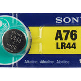 MuRata LR44 1.5V Alkaline Coin Cell Battery - 1 Piece Tear Strip