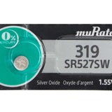 MuRata SR527SW 319 22.5mAh 1.55V Silver Oxide Watch Battery - 1 Piece Tear Strip, Sold Individually