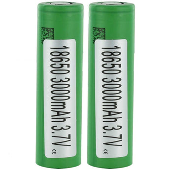 BUNDLE: 2 x Sony MuRata VTC6 INR 18650 3000mAh 3.6V Unprotected High-Drain 15A Flat Top Batteries