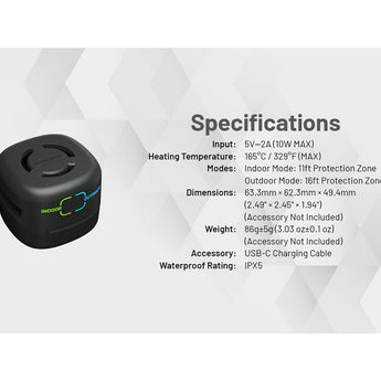 Nitecore EMR30-SE USB-C Portable Electronic Insect Repeller - Powered by a USB-C Source