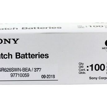 MuRata SR626SW 377 28mAh 1.55V Silver Oxide Watch Battery - 1 Piece Tear Strip, Sold Individually