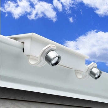 STKR EZ Solar Home Security Gutter Mounted LED Spotlight - 600 Lumens - Uses Built-in 2000mAh Li-ion Battery Pack
