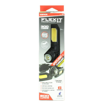 STKR Flex-It V3 LED Headlamp - 300 Lumens - Includes 3 x AA