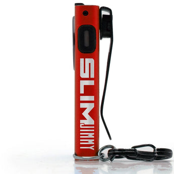 STKR SlimJimmy USB-C Rechargeable LED Keychain Flashlight - 400 Lumens - Uses Built-in 300mAh Li-ion Battery Pack - Red or Grey