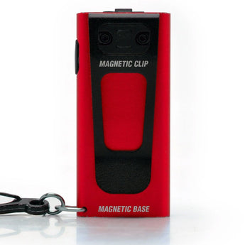 STKR SlimJimmy USB-C Rechargeable LED Keychain Flashlight - 400 Lumens - Uses Built-in 300mAh Li-ion Battery Pack - Red or Grey